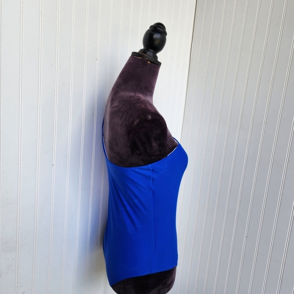 One Piece Swimsuit One Shoulder Royal Blue Women's Sz M Sw2 - Picture 5 of 13